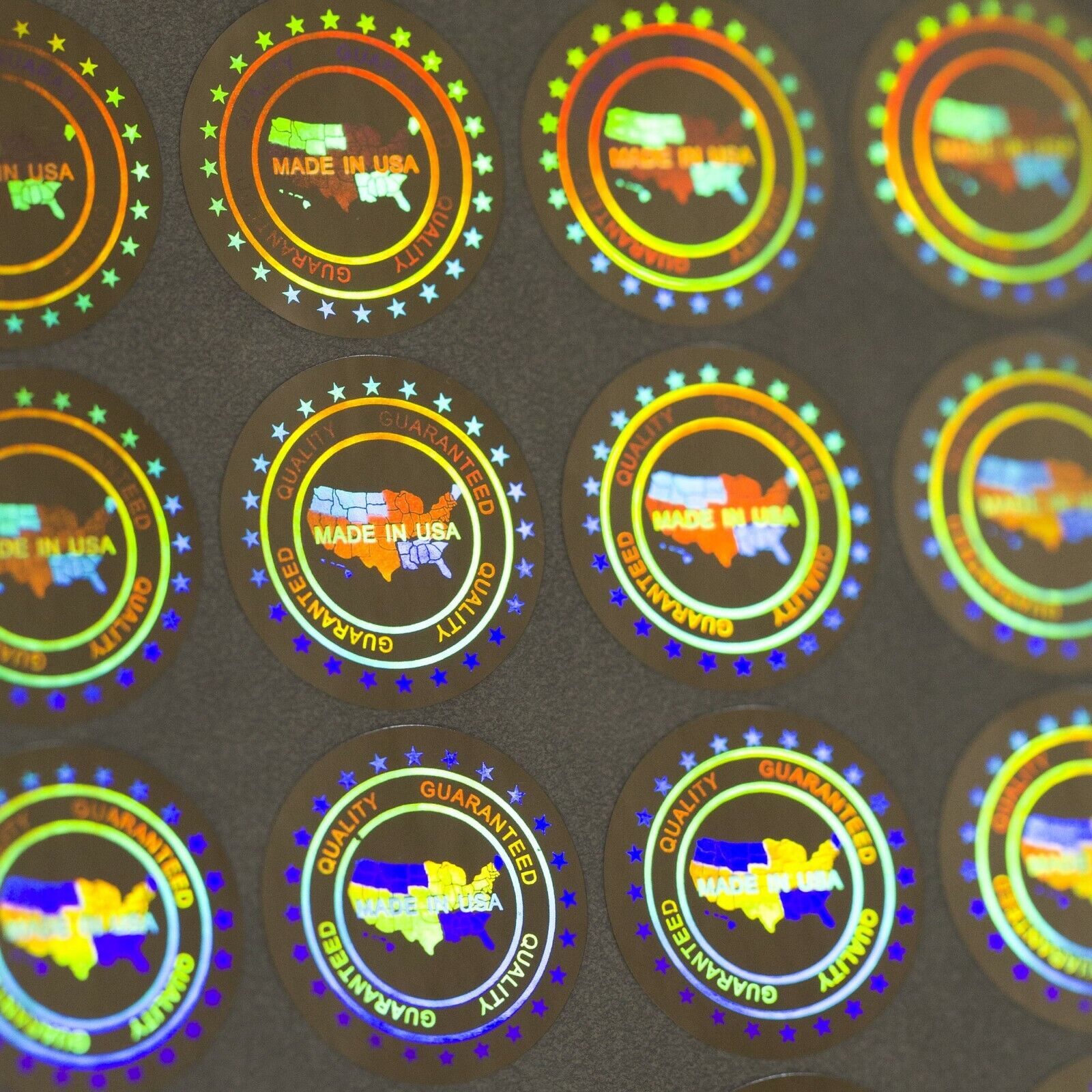 "Made in USA" 3D Hologramm Siegel 20 mm