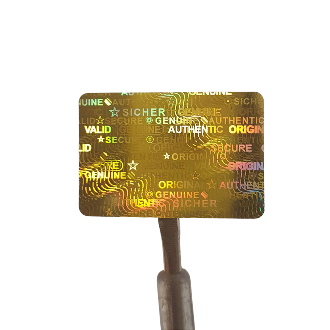 "Sicher" 3D Hologramm Sicherheitssiegel 30x20 mm Gold