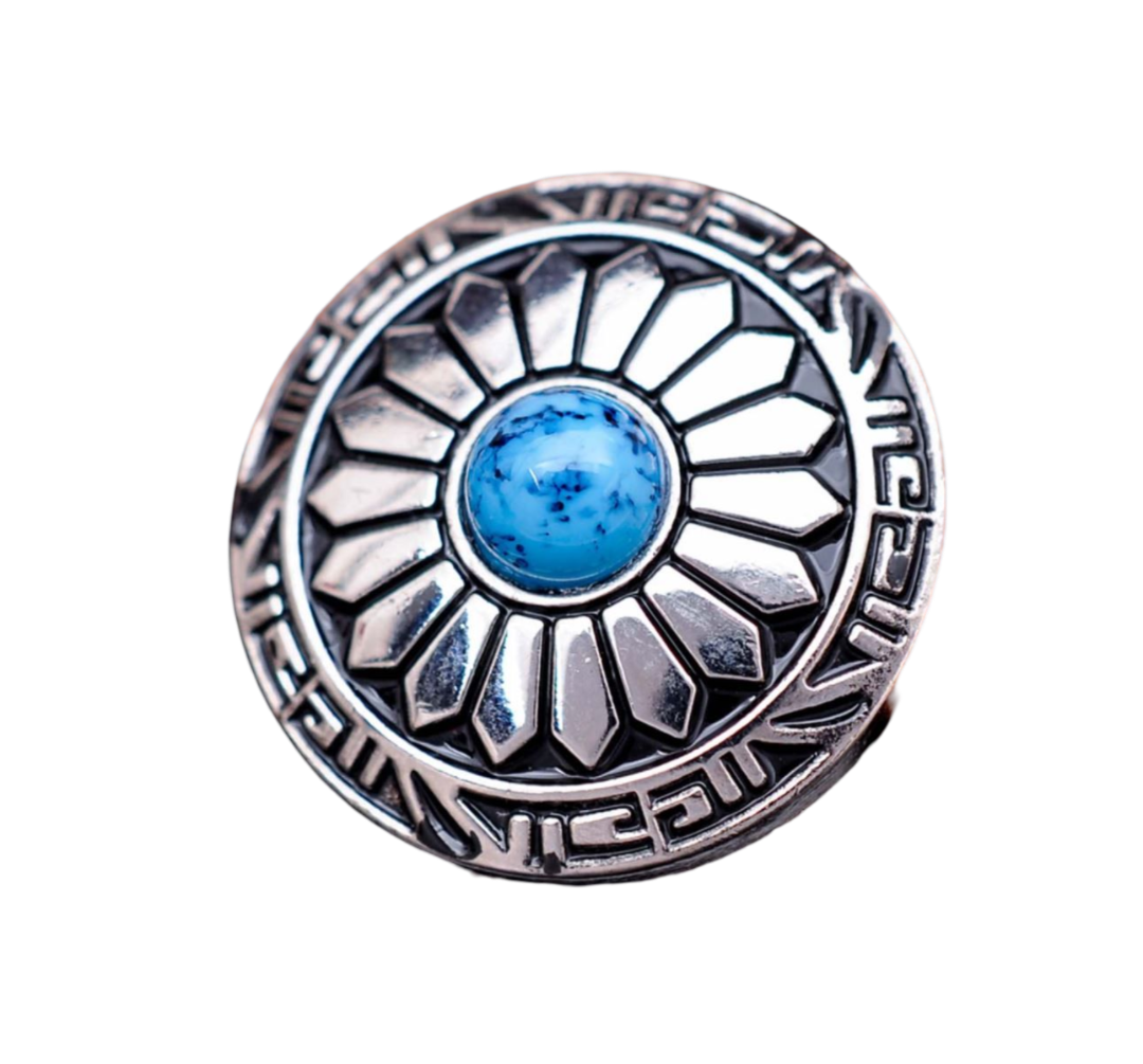Blume 25 mm Western Concho zum Schrauben blau