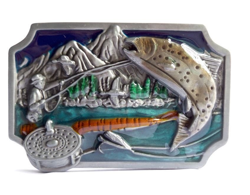 Gürtelschnalle Angler Fisch für Gürtel bis 4 cm Breite