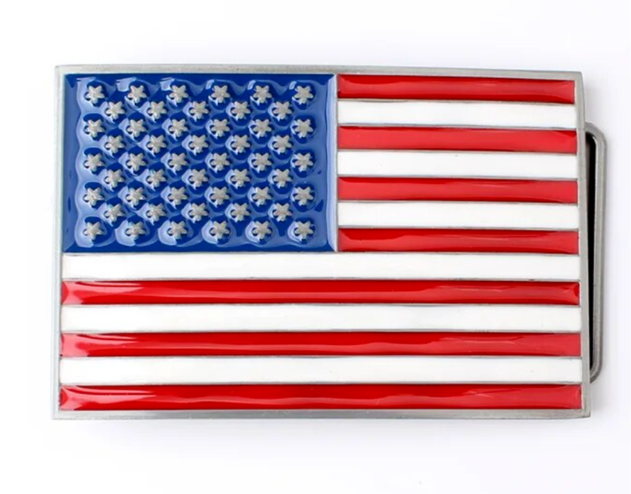 Gürtelschnalle Buckle für Gürtel bis 4 cm Breite Metall USA Flagge Fahne