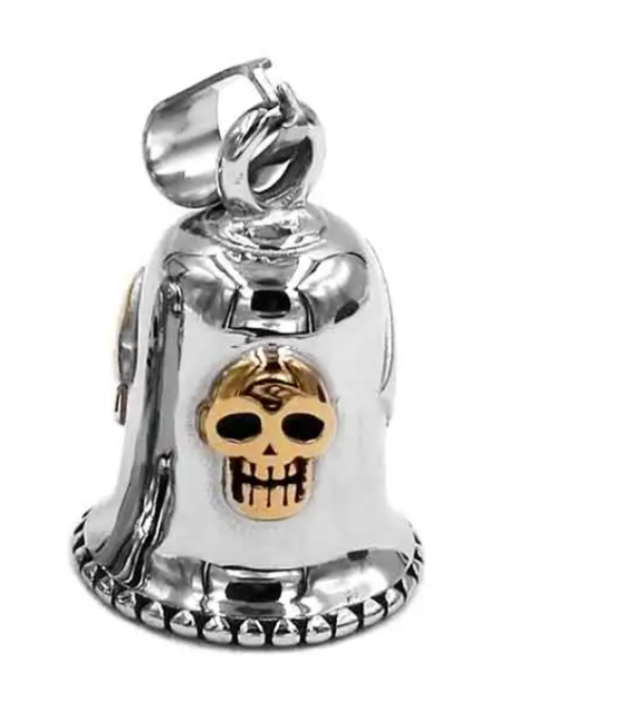  Biker Bell Glocke Metall Anhänger Motorrad Totenkopf 13 Glücksbringer MC  