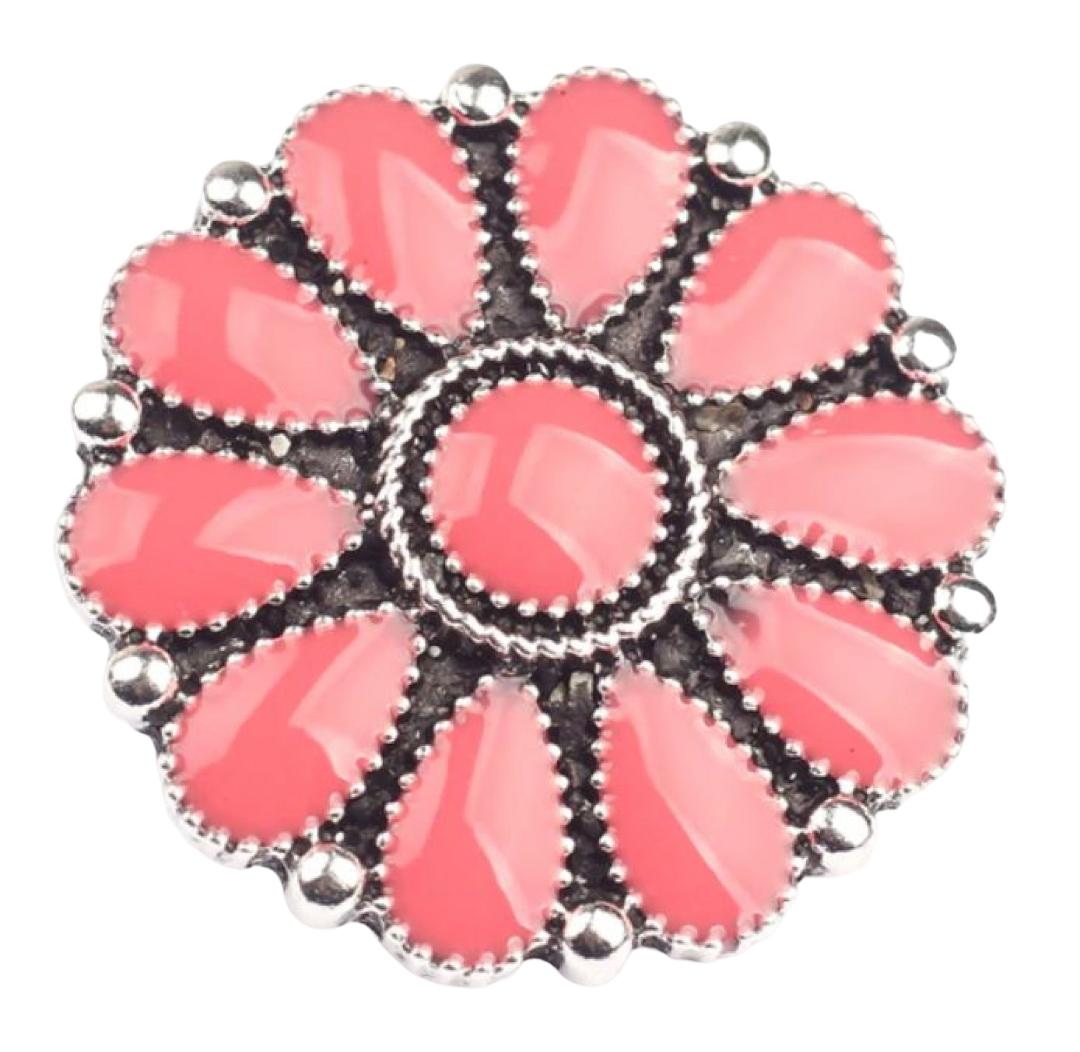 Blume 30 mm Western Concho mit Öse pink