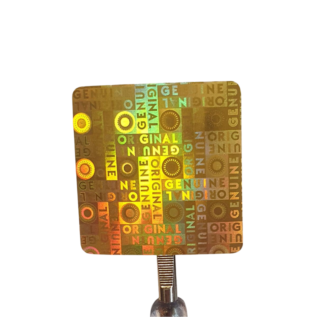 "Genuine" 3D Hologramm Sicherheitssiegel 25x25 mm Gold/Silber