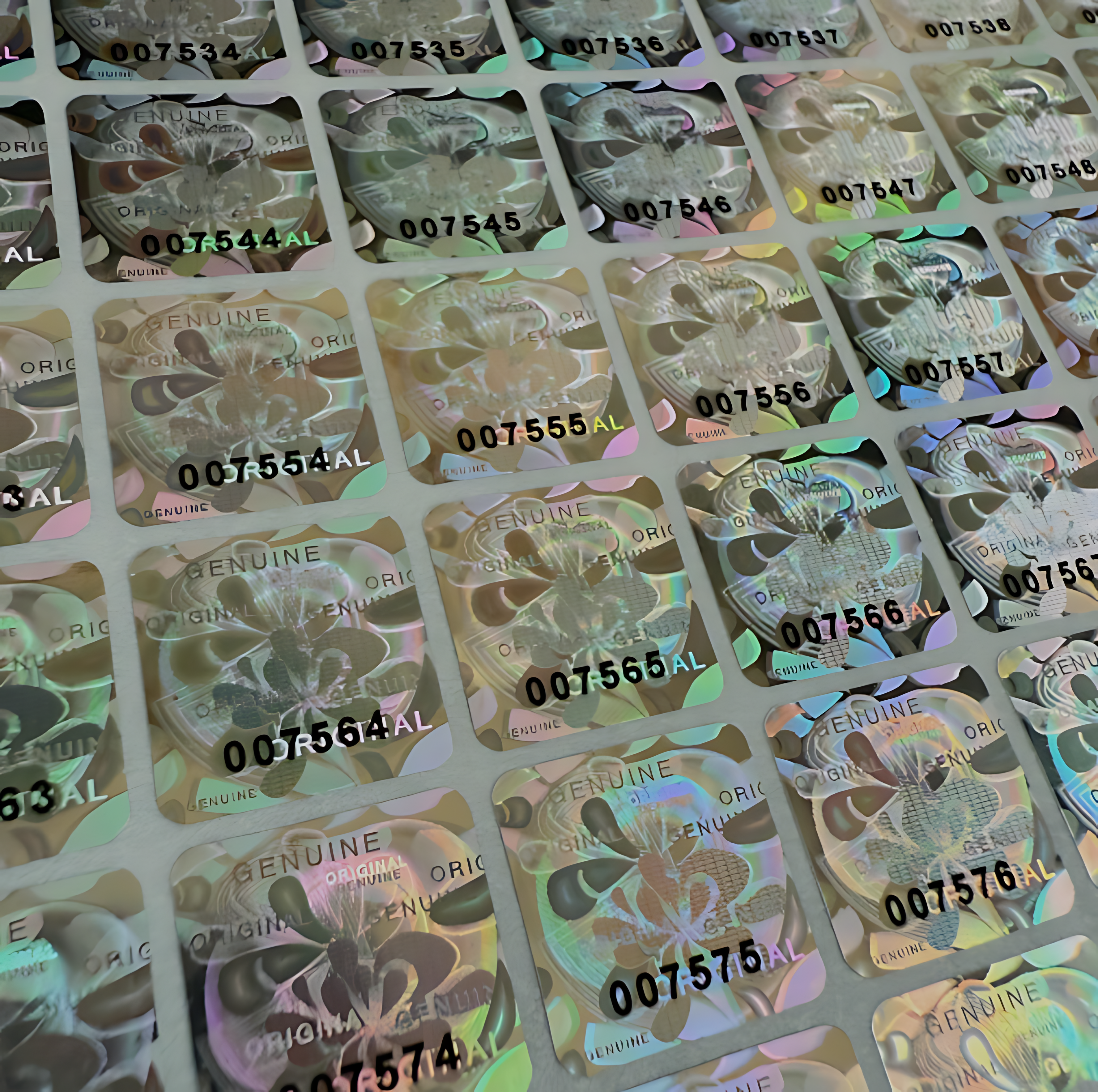 3D Hologramm Aufkleber „GENUINE ORIGINAL“ – Sicherheitslabel – VOID Effekt - 15mm