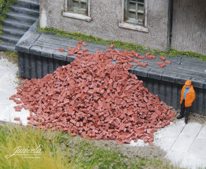 Juweela 21253 1:160/1:120 3000 Ziegelsteine rot mix Modellbau