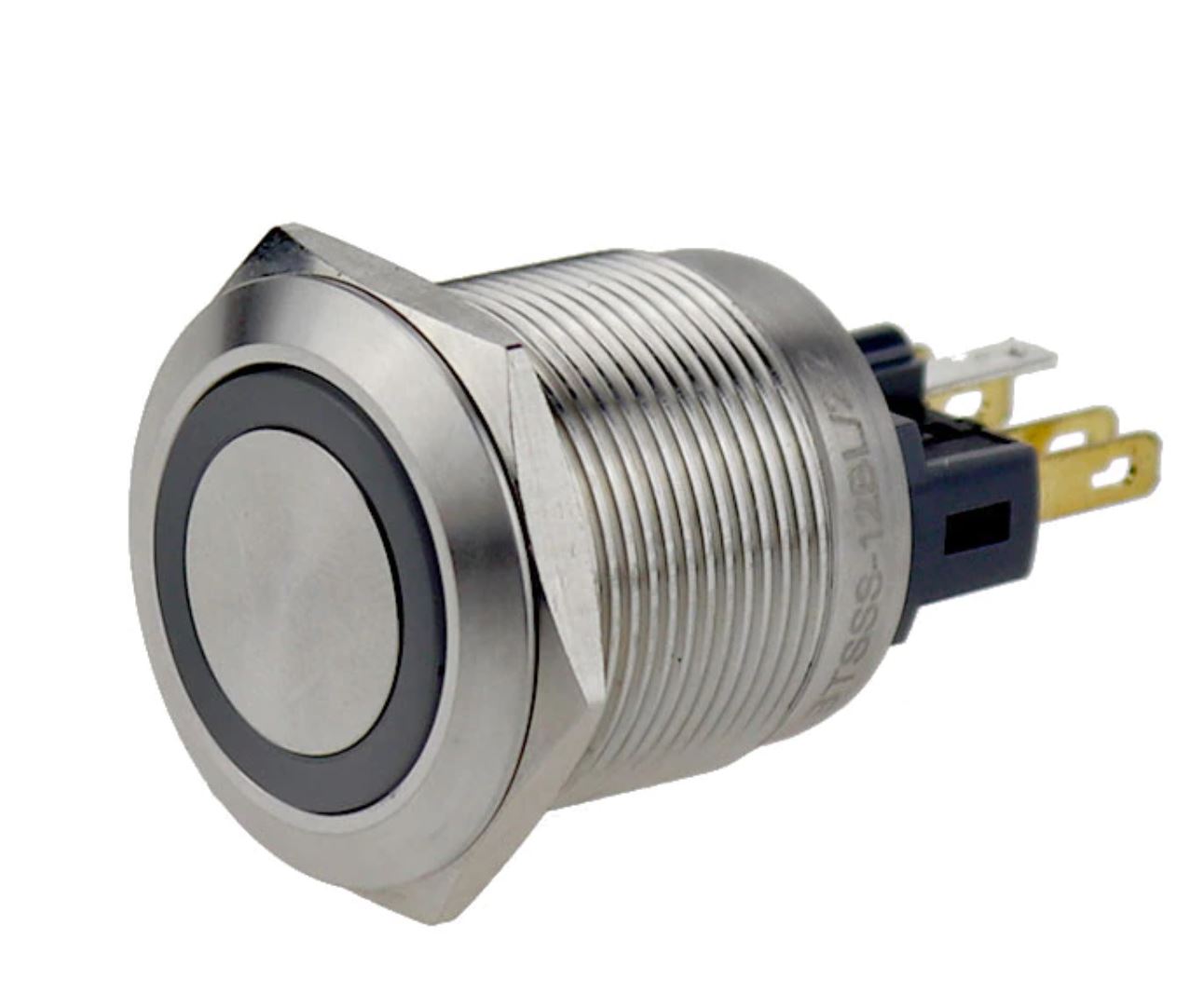 Einbauschalter - / Taster 22 mm Edelstahl Ring LED