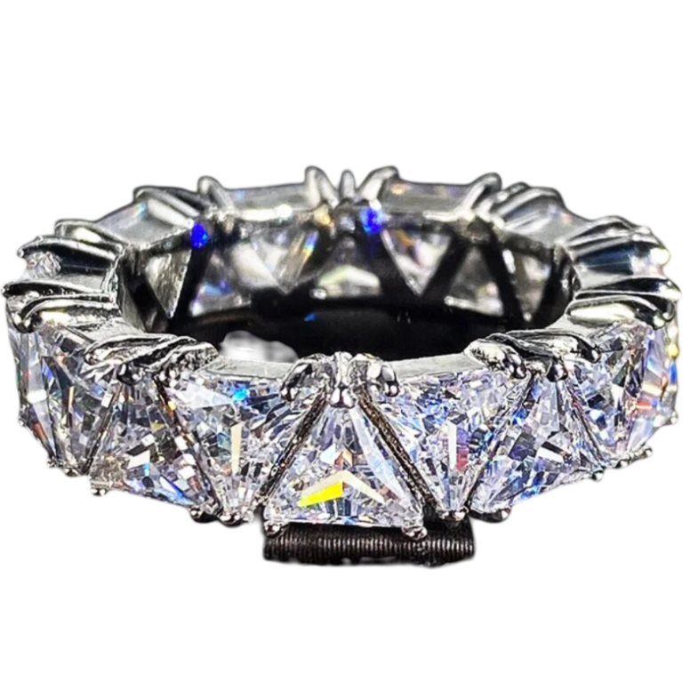 Edler Eternity Ring Zirkonia Weißgold plattiert (vergoldet) Verlobungsring